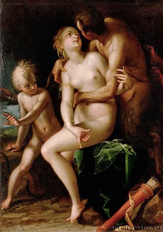 Юпитер и Антиопа. 1598 - Холст, масло Маньеризм Германия