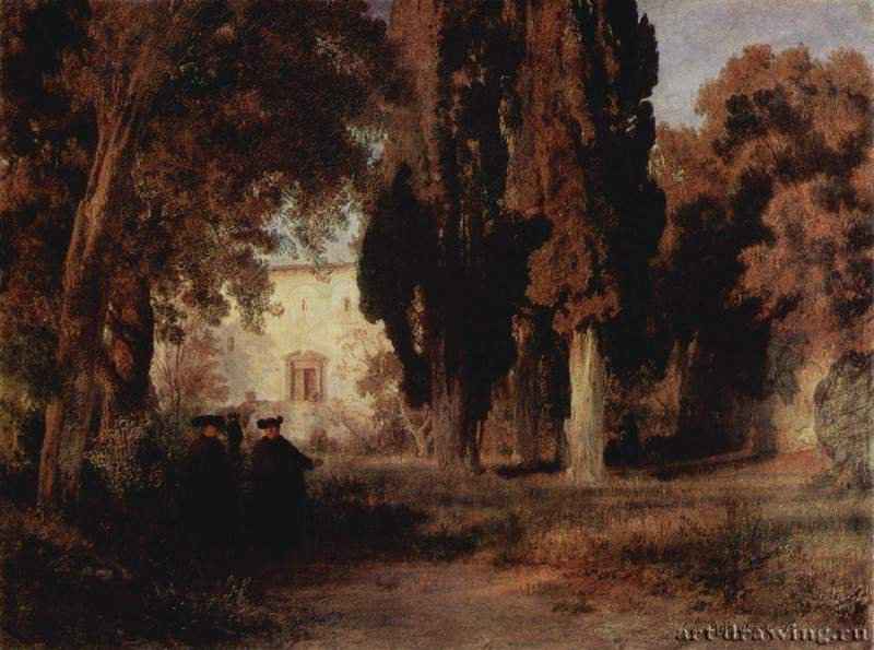 Монастырский сад. 1857 * - 55 x 73 смХолст, маслоРеализмГерманияСанкт-Петербург. Государственный ЭрмитажДюссельдорфская школа