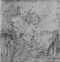 Мученичество святого Лаврентия. 1600 - 216 х 197 мм Черный, белый и красный мелна серой бумаге Амстердам Рейксмузеум, Государственный кабинет гравюр Италия
