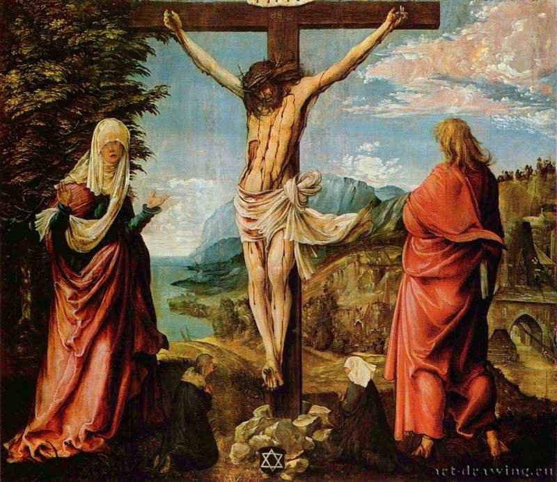 Распятие: Христос на кресте, Мария и Иоанн. 1515-1516 - Crucifixion: Christ on the cross, Mary and John. 1515-1516
102 x 116,5 смДеревоВозрождениеГерманияКассель. Картинная галереяДунайская школа