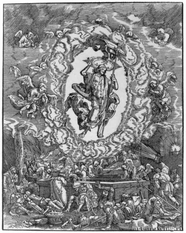Воскресение Христа. 1512 - 230 х 180 мм. Ксилография. Берлин. Гравюрный кабинет. Германия.
