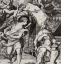 Благовещение. 1581-1583 - 477 х 322 мм. Резцовая гравюра на меди. Вена. Собрание графики Альбертина. Италия.