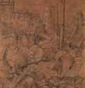 Самсон и Далила. 1506 - 170 x 120 мм. Перо темно-коричневым, подсветка белым, на грунтованной коричневым тоном бумаге. Нью-Йорк. Музей Метрополитен, Отделение рисунка. Германия.