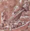 Святой Николай, усмиряющий бурю. 1508 - 192 х 147 мм. Перо черным тоном, подсветка белым, на грунтованной красно-коричневым тоном бумаге. Оксфорд. Музей Эшмолеан, Отдел гравюры и рисунка. Германия.