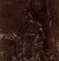 Святой Георгий, поражающий дракона. 1512 - 156 x 111 мм. Перо черным тоном, подсветка белым, на грунтованной коричневым тоном бумаге. Берлин. Гравюрный кабинет. Германия.