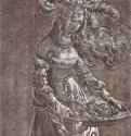 Саломея с головой Иоанна Крестителя, 1517 - 192 х 133 мм. Перо черным тоном, белила, на грунтованной оливково-коричневым тоном бумаге. Кливленд (штат Огайо). Музей изящных искусств, Отдел гравюры и рисунка. Германия.