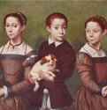 Трое детей и собака. 1570-1590 - Three children and a dog. 1570-159074 x 95 смДеревоМаньеризмИталияКоршэм Корт близ Бата. Собрание лорда Метьюэна