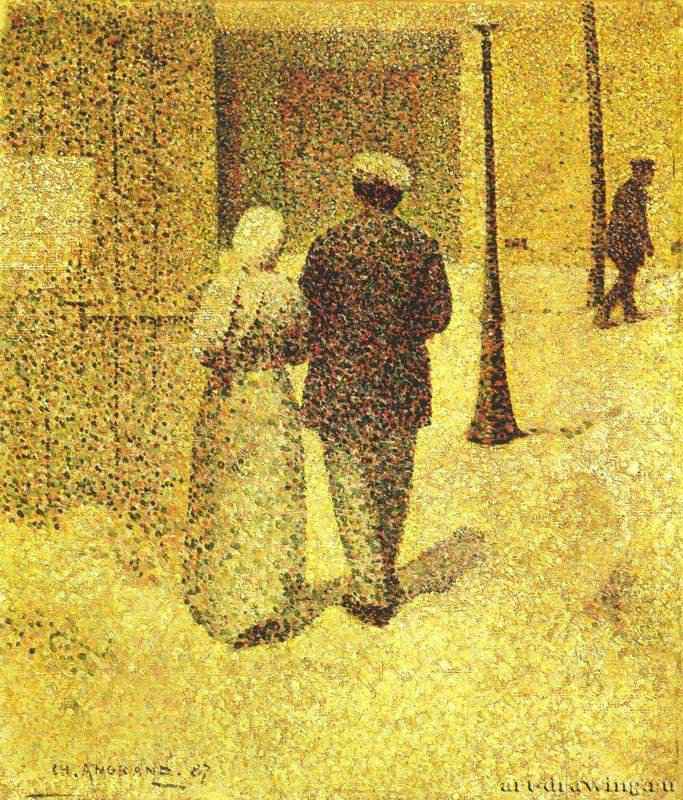 Мужчина и женшина на улице. 1887 - The man and the act of women on the street. 1887
38,1 x 33 смХолстПостимпрессионизмФранцияПариж. Национальный музей современного искусстваПуантилизм