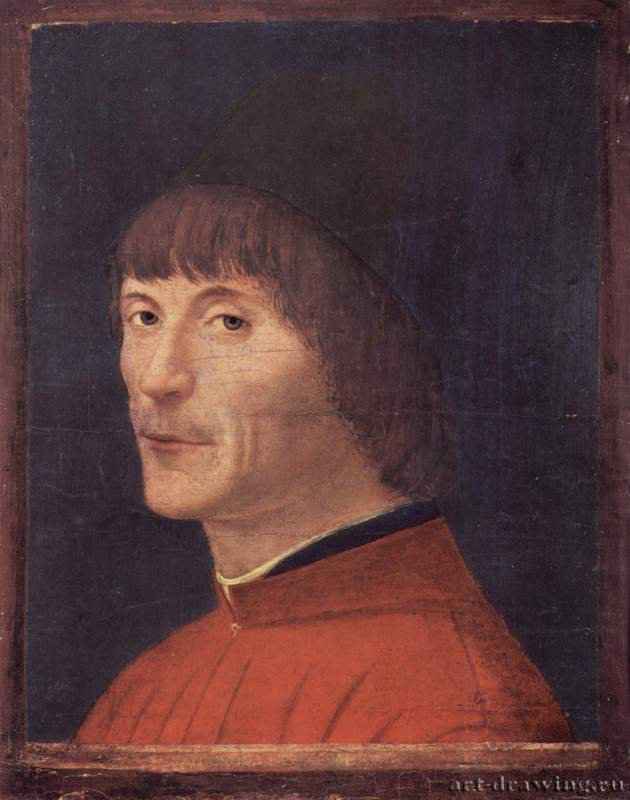 Портрет мужчины. 1470 * - Portrait of a Man. 1470 *
28,5 x 22,5 смДерево, маслоВозрождениеИталияПавия. Городской музей Маласпино