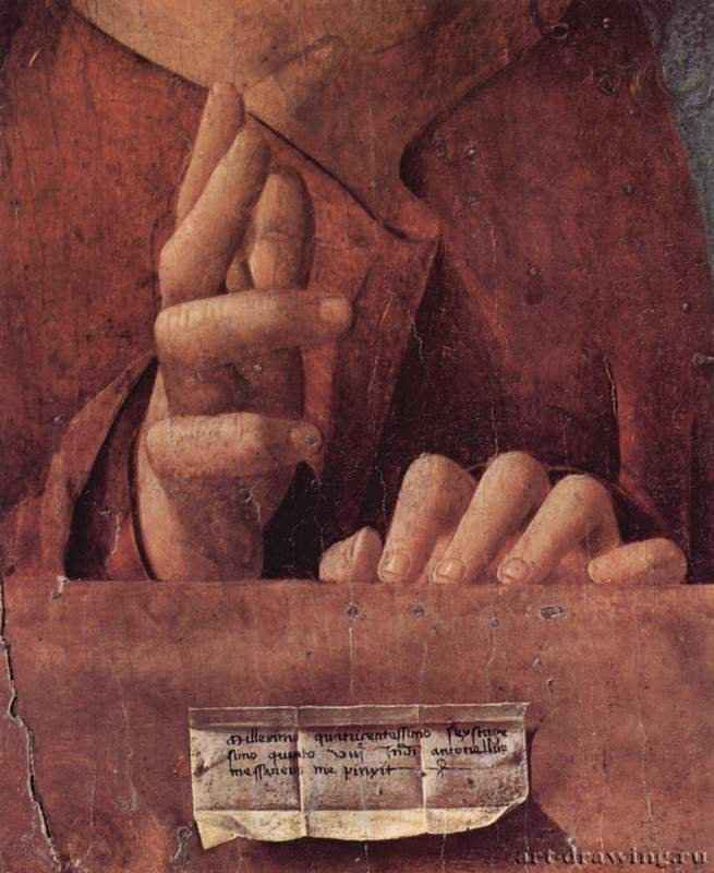 Salvator mundi (Спаситель мира). Деталь. 1465 - Salvator mundi (Savior of the world). Detail. 1465
Дерево, маслоВозрождениеИталияЛондон. Национальная галерея
