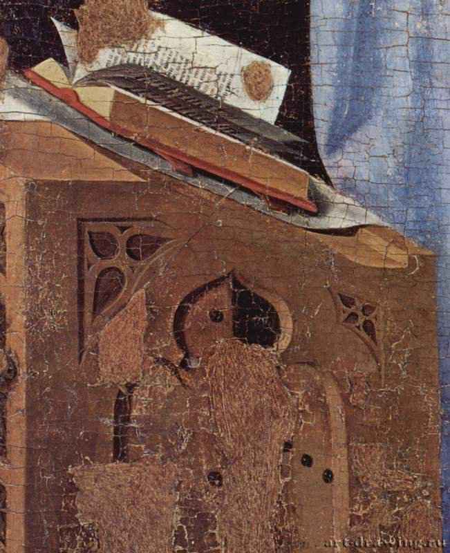 Благовещение, фрагмент. Деталь: кафедра Марии. 1474 - The Annunciation, detail. Item: Chair Mary. 1474
Холст, маслоВозрождениеИталияСиракузы. Национальный музей, палаццо Белломо