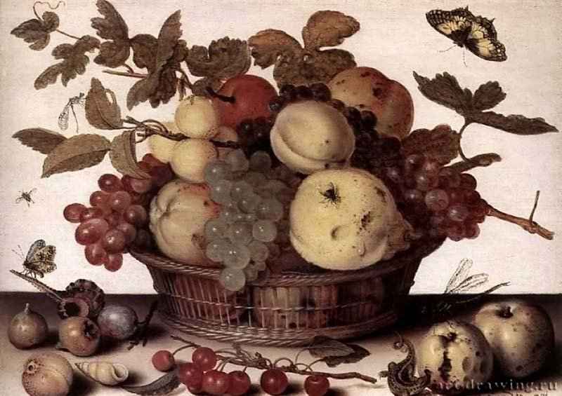 Корзина с фруктами. 1632 - Масло, дерево 14,3 x 20 Государственные музеи Берлин
