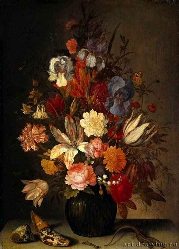 Натюрморт с цветами. 1632-1657 - Холст, масло 59 x 43 Риксмузеум Амстердам