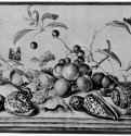 Натюрморт с фруктами и раковинами. 1625 - Перо, цветная отмывка, на бумаге 275 x 385 мм Британский музей Лондон