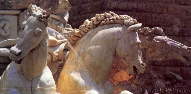 Фонтан Нептуна (фрагмент). 1560-1575 - Высота: 560 см. Мрамор, бронза. Флоренция. Площадь Синьории.