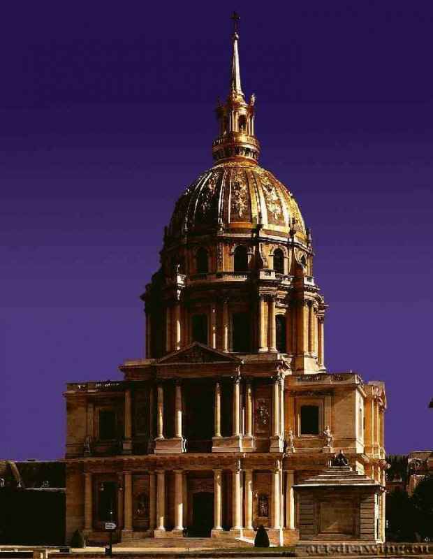 Церковь Дома Инвалидов. 1677-1706 - Париж. Франция. Совместно с Либералем Брюаном.