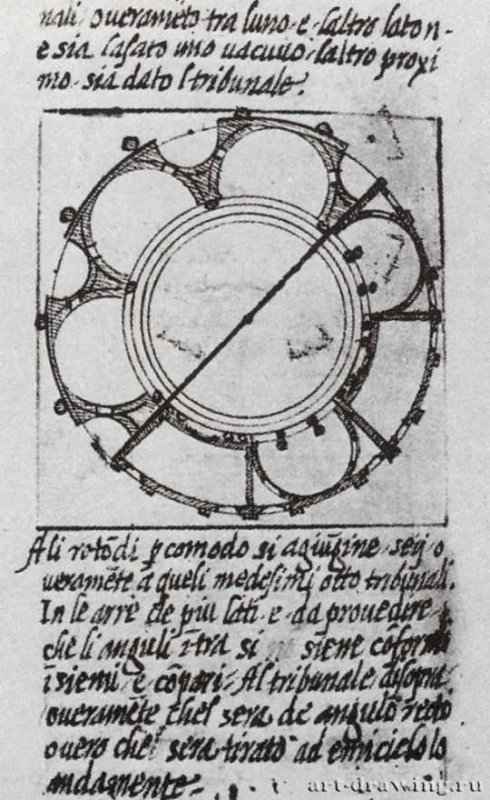 Трактат "Об архитектуре". Центрический план с круглыми апсидами. 1550