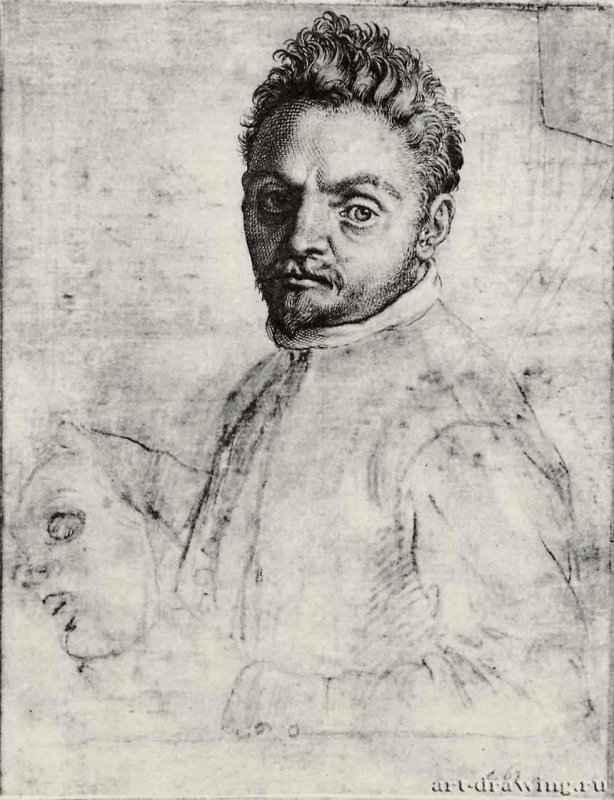 Портрет Джованни Габриелли, по прозвищу "Сивелло". 1599 - 187 х 126 мм. Резцовая гравюра на меди. Чатсворт (Дербишир). Девонширская коллекция. Италия.