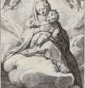 Мадонна в облаках. 1582 - 153 х 118 мм. Резцовая гравюра на меди. Нью-Йорк. Музей Метрополитен, Отдел рисунков. Италия.