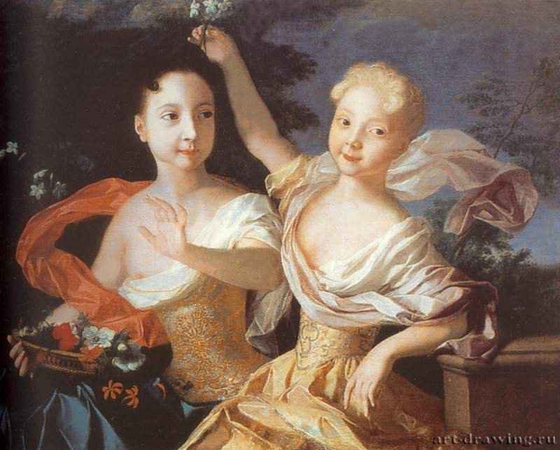 Каравак Луи — Портрет царевен Анны Петровны и Елизаветы Петровны (1717 г).