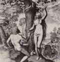 Адам и Ева. 1581 - 492 х 357 мм. Резцовая гравюра на меди. Вена. Собрание графики Альбертина. Италия.