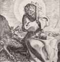 Святой Франциск. 1585 - 143 х 106 мм. Резцовая гравюра на меди. Нью-Йорк. Музей Метрополитен, Отдел рисунков. Италия.
