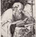 Святой Иероним. 1583-1585 - 98 х 89 мм. Резцовая гравюра на меди. Лондон. Британский музей, Отдел гравюры и рисунка. Италия.