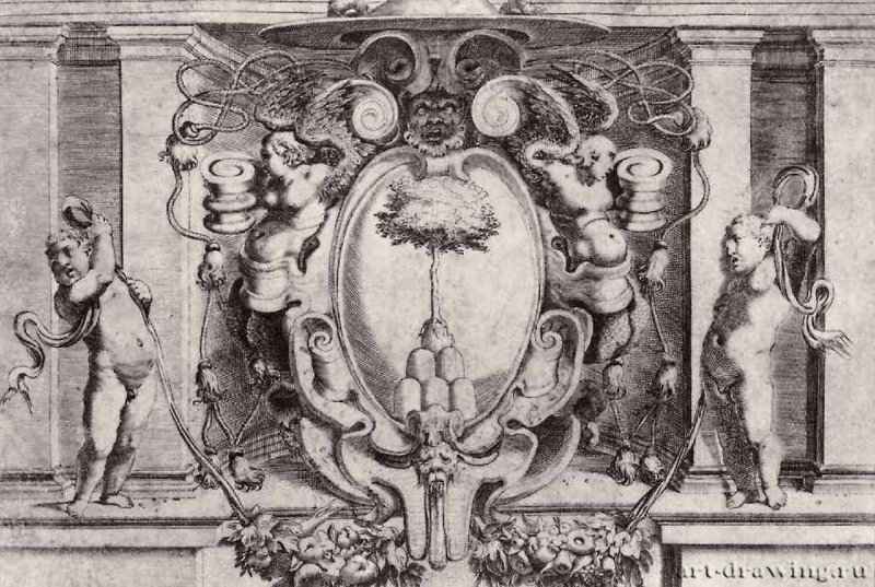 Герб кардинала Бартоломео Чези. 1595 - 219 х 330 мм. Резцовая гравюра на меди. Вена. Собрание графики Альбертина. Италия.