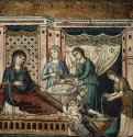 Цикл мозаик с шестью сценами из жизни Марии в церкви Санта Мария в Трастевере в Риме, Рождество Богородицы. 1291 * - МозаикаГотикаИталияРим. Церковь Санта Мария в Трастевере