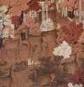 Птица на ветках клёна с красными листьями - 10 векШёлк, тушь, краскиКитайТайвань. Дворцовое собраниеФрагмент свитка