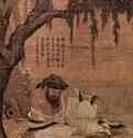 Благородный учёный под ивой - 11 век65,5 x 40 смШёлк, тушь, краскиКитайТайвань. Дворцовое собраниеНастенный свиток, вероятно, изображён поэт Тао Юань-Мин (4 век)