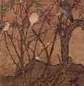 Птицы в зарослях бамбука и сливовых деревьев - 12 векШёлк, тушь, краскиКитайТайвань. Дворцовое собраниеФрагмент свитка