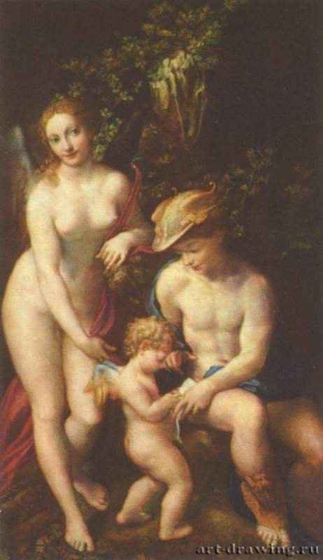 Венера, Меркурий и Амур - 1525 *155 x 92 смХолстВозрождениеИталияЛондон. Национальная галерея