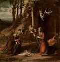 Рождество Христово, со св. Елизаветой и Иоанном Крестителем, а также спящим Иосифом - 1515 *77 x 99 смДерево, маслоВозрождениеИталияМилан. Пинакотека Брера