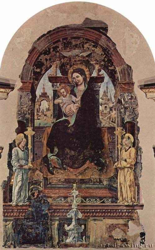 Мадонна, фрагмент - 1472400 x 250 смФрескаВозрождениеИталияБолонья. Церковь святой Марии дель Бараччано