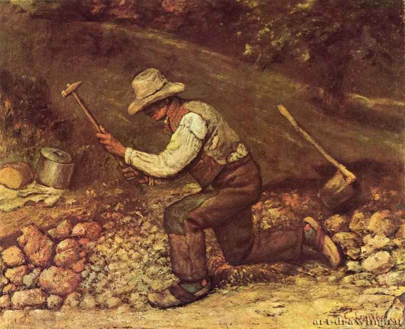 Дробильщик камней - 184945 x 54,5 смХолст, маслоРеализмФранцияМилан. Частное собрание