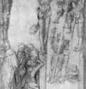 Христос и разбойники на кресте. 1509-1510 - 291 х 191 мм. Перо коричневым тоном, отмывка, на бумаге. Берлин. Гравюрный кабинет. Германия.