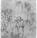 Христос перед Кайафой, фрагмент. 1515-1520 - 127 х 93 мм. Перо коричневым тоном, на бумаге. Утрачен во время Второй мировой. Германия.