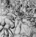 Суд Соломона. 1525-1530 - 190 х 138 мм. Перо коричневым тоном, отмывка серым тоном, на бумаге. Лейпциг. Музей изобразительных искусств, Собрание графики. Германия.