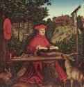 Портрет кардинала Альбрехта Бранденбурского на фоне пейзажа в виде св. Иеронима - 152757 x 37,6 смДерево, маслоВозрождениеГерманияБерлин. Картинная галерея