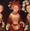 Портрет герцогинь Сибиллы, Эмилии и Сидонии Саксонских - 1535 *62 x 89 смДерево, маслоВозрождениеГерманияВена. Художественно-исторический музей
