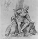 Юноша со скрипкой. 1509 - 192 х 113 мм. Перо коричневыми чернилами, на бумаге. Париж. Школа изящных искусств, личные коллекции.
