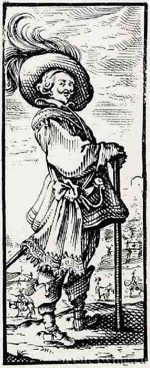 Автопортрет (Малый автопортрет). 1616 - 65 х 24 мм. Резцовая гравюра на меди. Нанси. Музей изящных искусств. Франция.