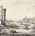 Париж, вид на Лувр. 1631 - 165 х 335 мм. Офорт. Вена. Собрание графики Альбертина. Франция.