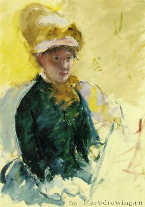 Автопортрет, 1880 г. - Бумага, акварель; 33 x 24 см. Вашингтон. Национальная портретная галерея. Франция.