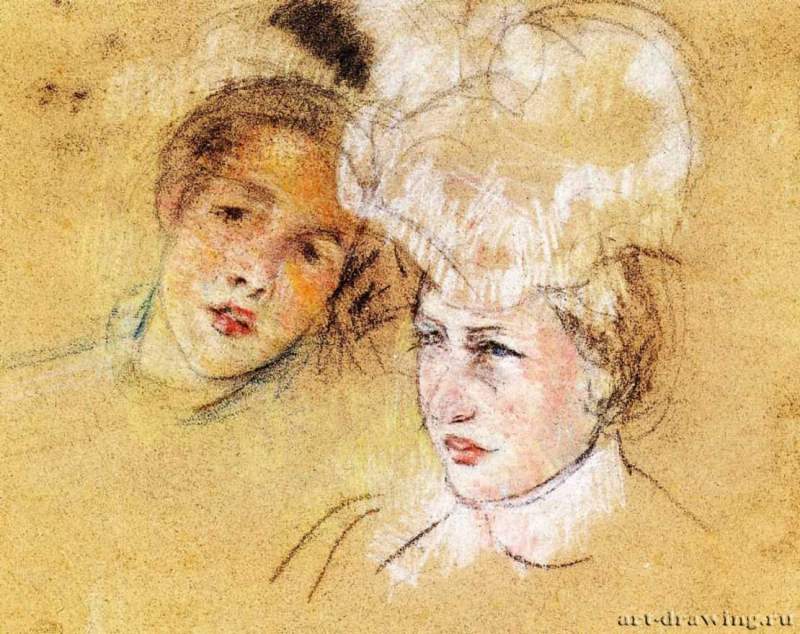 Леонтина и неизвестная подруга, 1898 г. - Бумага, пастель; 45,72 x 54,61 см. Частное собрание. Франция, США.