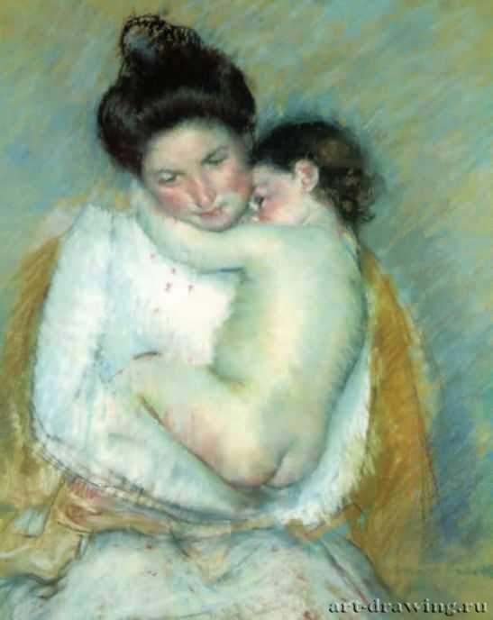 Мать и дитя, 1900 г. - Пастель, бумага; 71 x 58,5 см. Художественный институт. Чикаго. Франция, США.