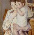 Младенец, сосущий пальчик, на руках у матери, 1889 г. - Пастель. Лувр. Париж. Франция, США.