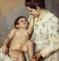 Первая ласка малыша, 1891 г. - Бумага, пастель; 74,3 x 59,06 см. Музей американского искусства. Нью-Бритен (Коннектикут). Франция, США.