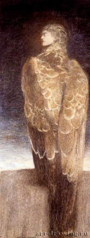 Спящая Медуза, 1896 г. - Пастель, бумага; 72 x 29 см. Частное собрание. Бельгия.